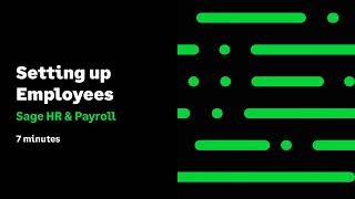 Sage HR & Payroll (Canada) - Setting up Employees